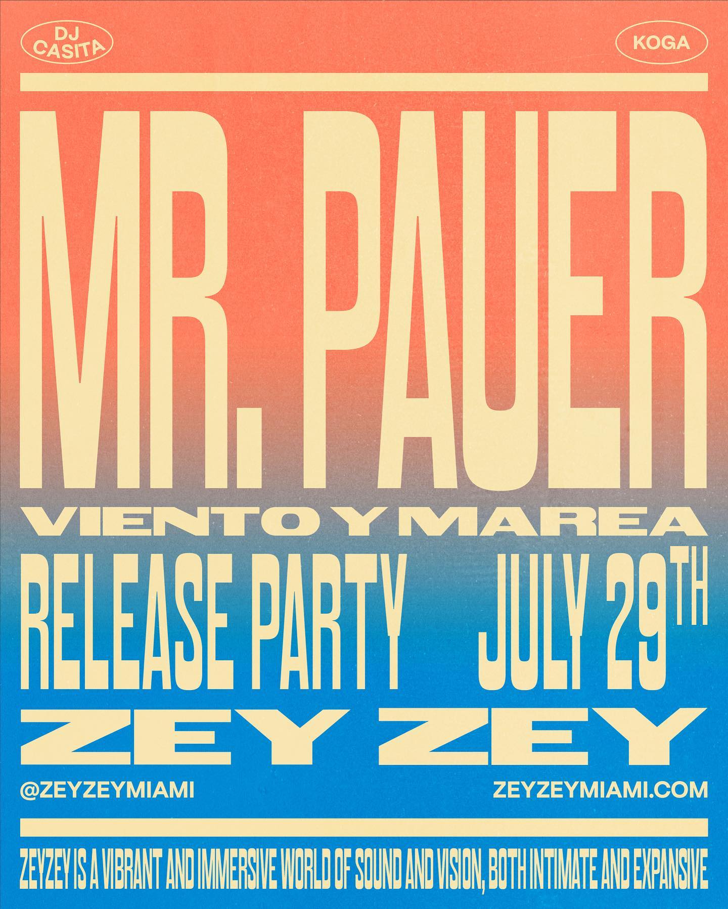 Get ready for a musical adventure like no other! Electropico and @mrpauer have teamed up to release their latest instrumental track, "Viento y Marea," this Saturday at ZeyZey! Tickets in bio. #ZeyZeyMiami #MiamiMusicScene