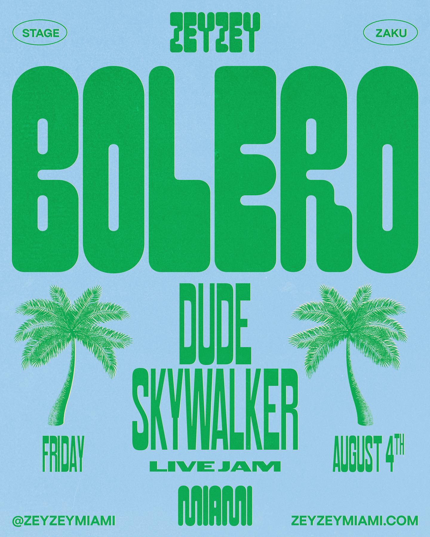Lets Go!! This Friday, Deep Playa Presents: BOLERO - @dudeskywalker_ at ZeyZeyTicket link in bio #zeyzeymiami #miamimusicscene