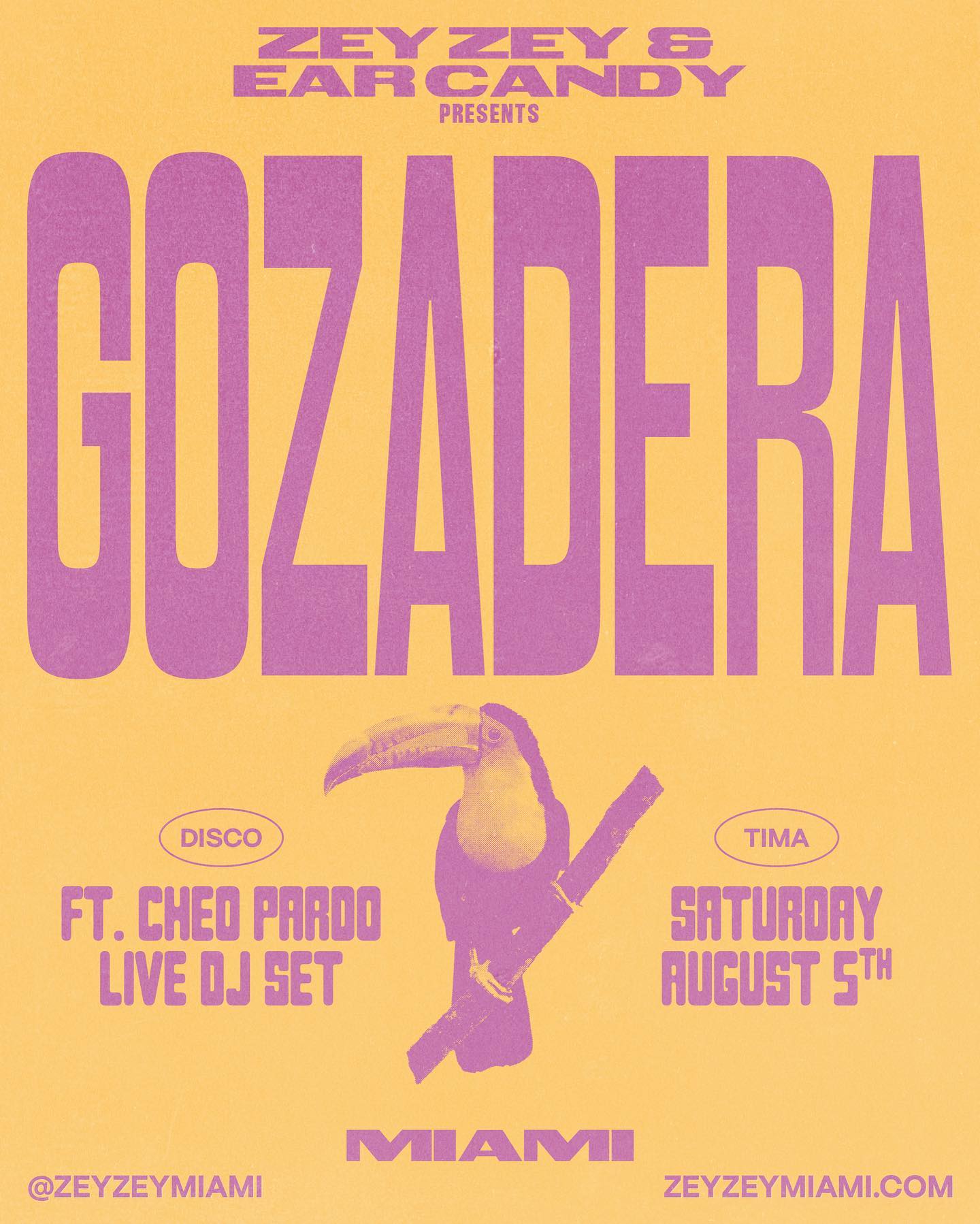 Ya la Gozadera está empezando! Join us This Saturday for Gozadera! Presented by Ear Candy Ft. @cheopardo with Live DJ Set by @jorgeglem Ticket link in bio #ZeyzeyMiami #MiamiMusicScene