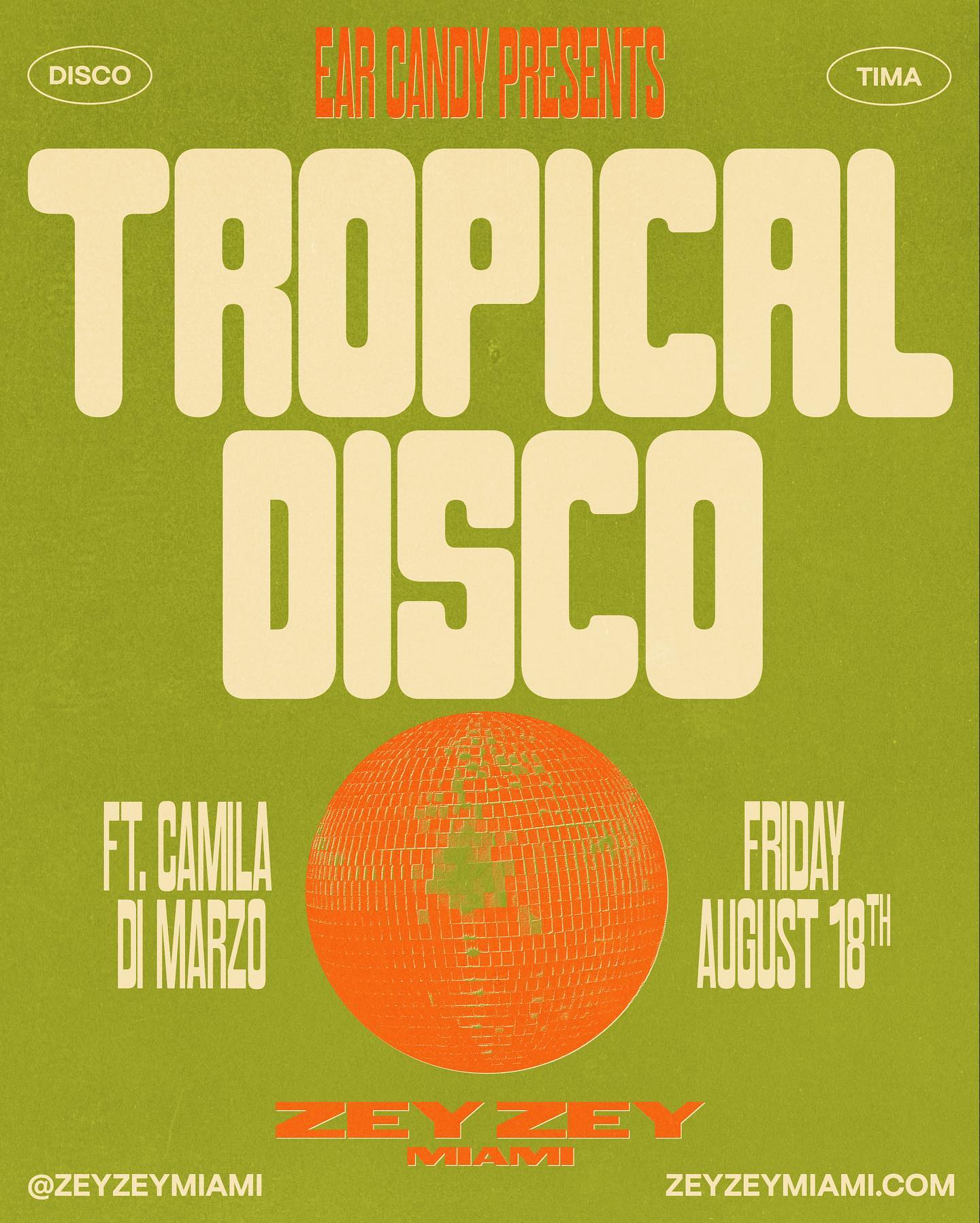 A tropical soundscape! Join us tonight at 10pm as @earcandymusic.co unveils Tropical Disco House Ft. @camiladimarzo Ticket link in bio #zeyzeymiami #miamimusicscene