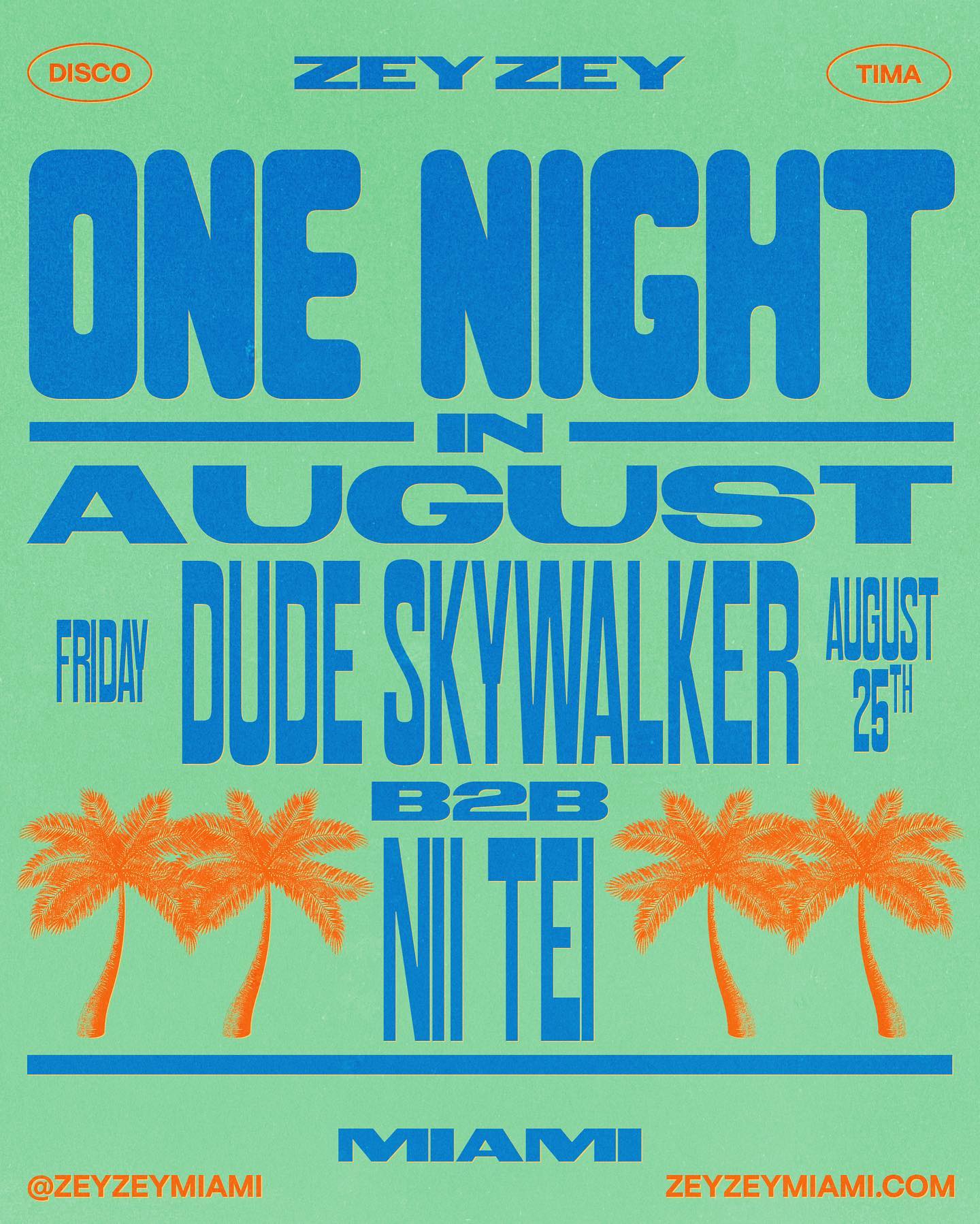 Turn up the volume & join us Friday night at 10pm for One Night in August with @dudeskywalker_ b2b @nii_tei Ready to light up the night?Ticket link in bio. #zeyzeymiami #miamimusicscene
